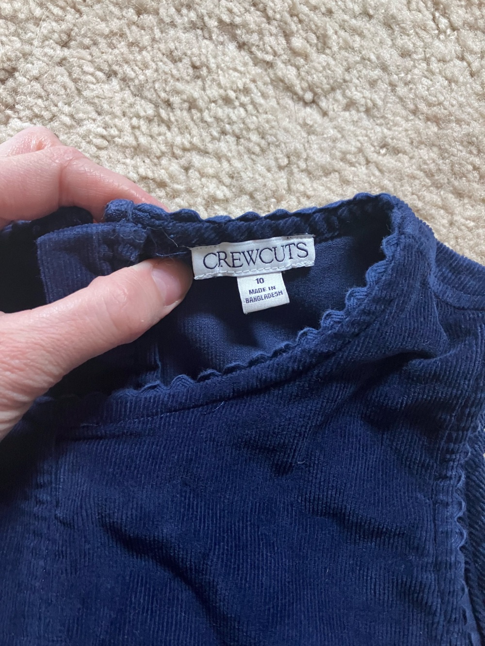 Crewcuts Navy Corduroy Kids Jumper with Ribbed Tights girls (10)